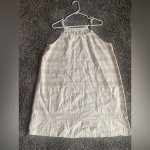 Old Navy Cream Striped Casual Dress